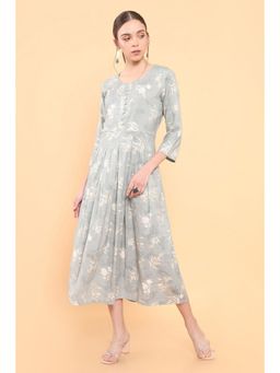 Soch - Women Grey Rayon Printed Kurta