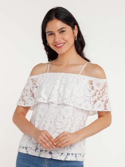 Zink London - Women White Lace Top