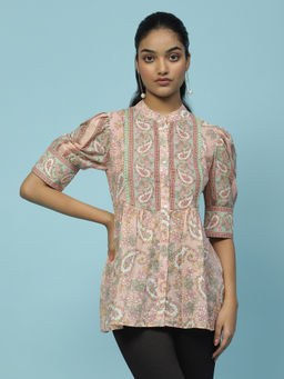 Aarke Ritu Kumar - Pink Floral Print Top