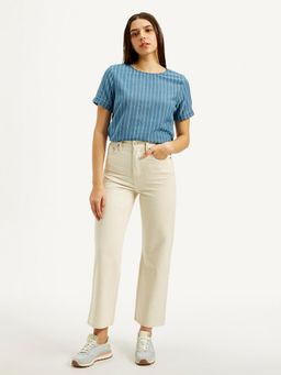 Levi's - Women's High Rise Straight Fit Cream Jeans