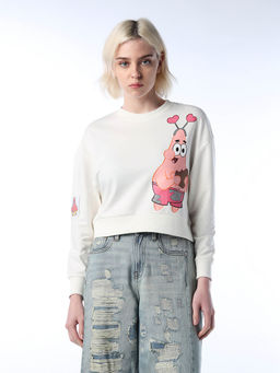 ONLY - Womens Graphic Regular Fit White Sweatshirt