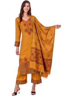 Kidar - Womens Unstitched Casual Wear Suit Yellow (Set of 3)