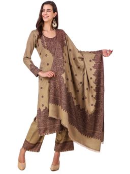 Kidar - Womens Unstitched Casual Wear Suit Brown (Set of 3)