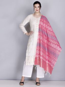 Kidar - Womens Unstitched Casual Wear Suit Beige (Set of 3)
