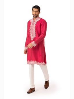 kshitij choudhary - Taabeer Peach Embroidered Kurta & Pant