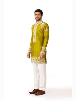 kshitij choudhary - Taabeer Green Embroidered Kurta & Pant