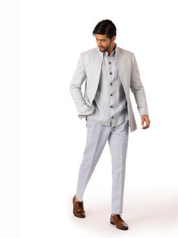 kshitij choudhary - Aramis Blue Kurta With Pant & Jacket