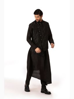 kshitij choudhary - Arwan Black Kurta With Pant & Jacket