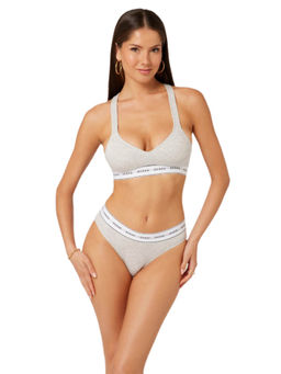 Guess - Cotton Solid Padded Grey Triangle Bra