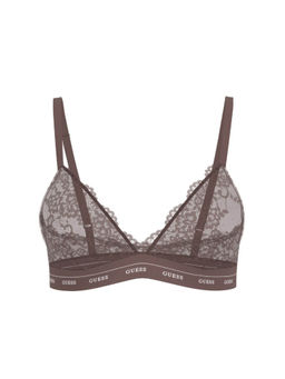 Guess - Polyamide Self Design Triangle Brown Flowery Bra