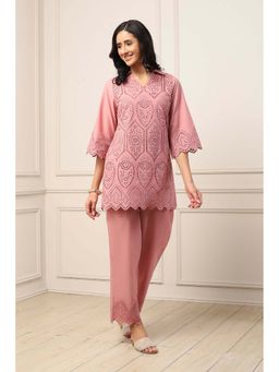 Biba - Women Pink Cotton Straight Co-ord Sets