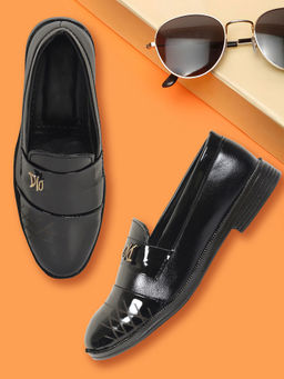 FREEPLAY - Boys Stylish Trending Slip On Black Loafers