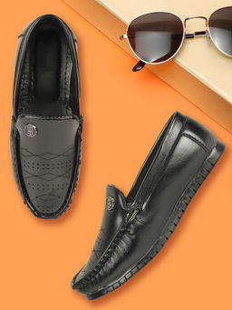 FREEPLAY - Boys Stylish Trending Slip On Black Loafers