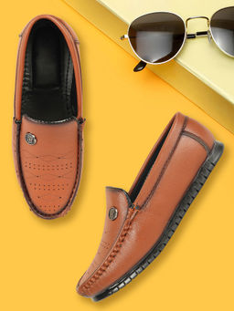 FREEPLAY - Boys Stylish Trending Slip On Tan Loafers