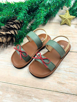 The Madras Trunk - Bowie Tan & Olive Sandals