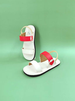 The Madras Trunk - Heartie Slip On White Sandals