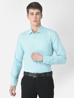 CRIMSOUNE CLUB - Men Turquoise Formal Shirt