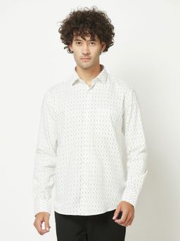 CRIMSOUNE CLUB - Men White Printed Shirt