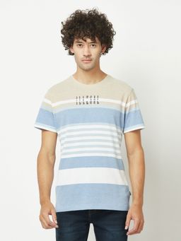 CRIMSOUNE CLUB - Men Multicolored Striped Casual T-Shirt