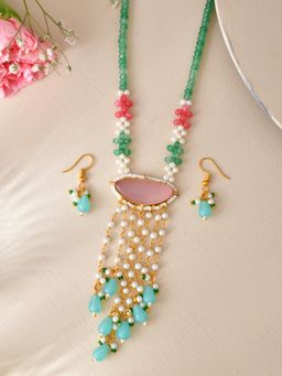 DASTOOR - Women's Gold Plated Designer Necklace Set