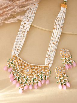 DASTOOR - Women's Gold Plated Designer Necklace Set