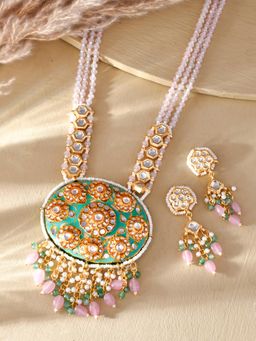 DASTOOR - Women's Gold Plated Designer Necklace Set