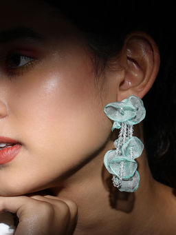 Sohi - Women's The Petalyn Drop Earrings - Mint Green