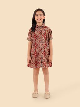 Fabindia - Maroon Cotton Regular Dress