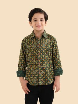 Fabindia - Green Cotton Regular Shirt