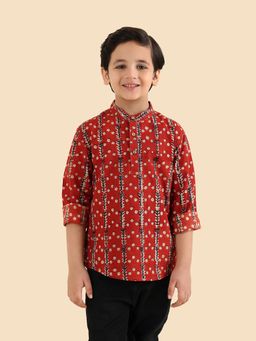 Fabindia - Red Cotton Regular Kurta