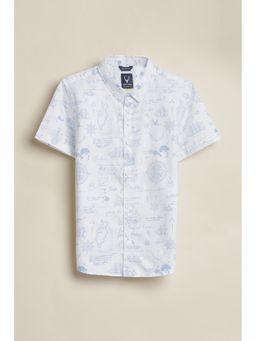 Allen Solly - White Cotton Regular Shirt
