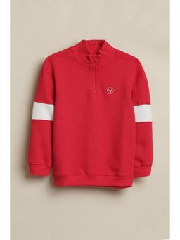 Allen Solly - Red Cotton Blend Regular Sweatshirt