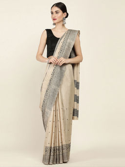 Soch - Embroidered Silk Blend Saree with Unstitched Blouse