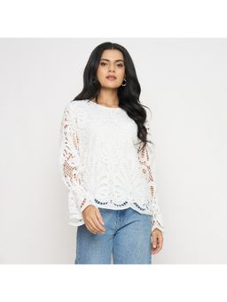 Madame - Lace Fabric Off White Top
