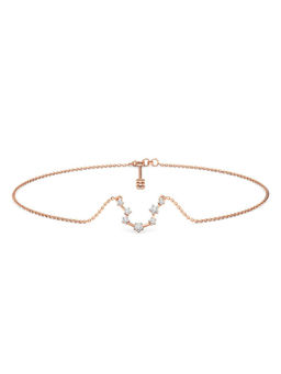 Candere by Kalyan Jewellers - Aquarius 18K Rose Gold and Diamond Anklet for Women