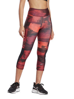 Reebok - Re 3/4 Tight - Aop Maroon Running Tight