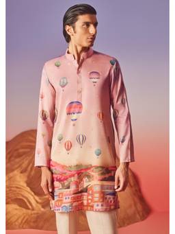 Eleven Brothers - Pink Skyline Serenity Silk Kurta
