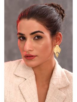 Zurooh - Oxidized Dream Catcher Leaf Earring