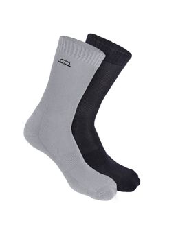 Heelium - Bamboo Crew Socks for Men - 2 Pairs - Black - Light Grey - Odour Free