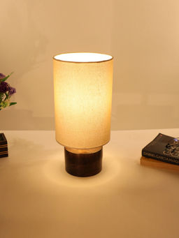 Homesake - Wood Lampshade Bedside Lamp Cylinder Khaki