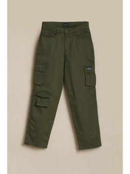 Allen Solly - Boys Olive Solid Trousers