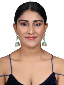 Anika's Creations - Gold Plated Ethnic Jhumka Earring