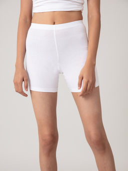 Nykd by Nykaa - Stretch Cotton Cycling Shorts NYP083-White