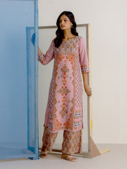 W - Pink Floral Kurta