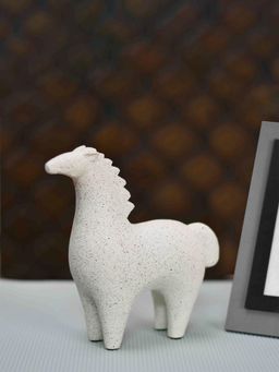 At Home by Nilkamal - Lama Decorative Polyresin Animal Showpiece White