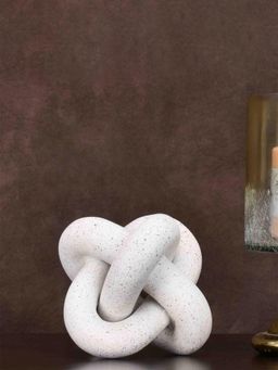 At Home by Nilkamal - Abstract Loop Polyresin Decorative Showpiece White