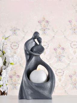 At Home by Nilkamal - Couple Love Decorative Water Fountain With LED Light Grey