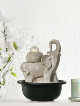At Home by Nilkamal - Elephant Trunk Decorative Water Fountain With LED Light Sand