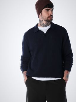 Jack & Jones - Men's Regular Fit Navy Blue Sweater
