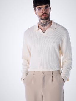 Jack & Jones - Men's Regular Fit Beige Sweater